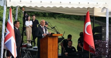 British Ambassador to Ankara Dominick Chilcott speaks during a ceremony to mark the 96th birthday and Platinum Jubilee of Queen Elizabeth II in the capital Ankara, Turkey, June 9, 2022. (AA Photo)