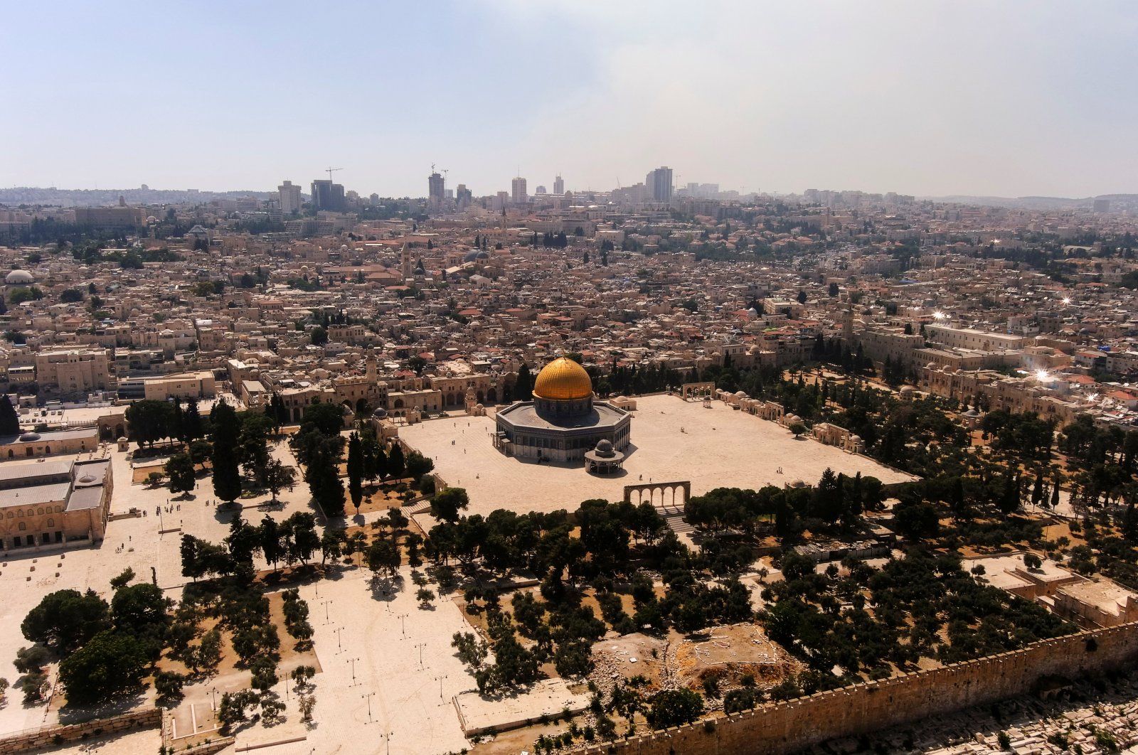 A general view shows a part of Jerusalem&#039;s Old City, including the compound that houses Al-Aqsa Mosque, Jerusalem, occupied Palestine, June 8, 2022. (Reuters Photo)