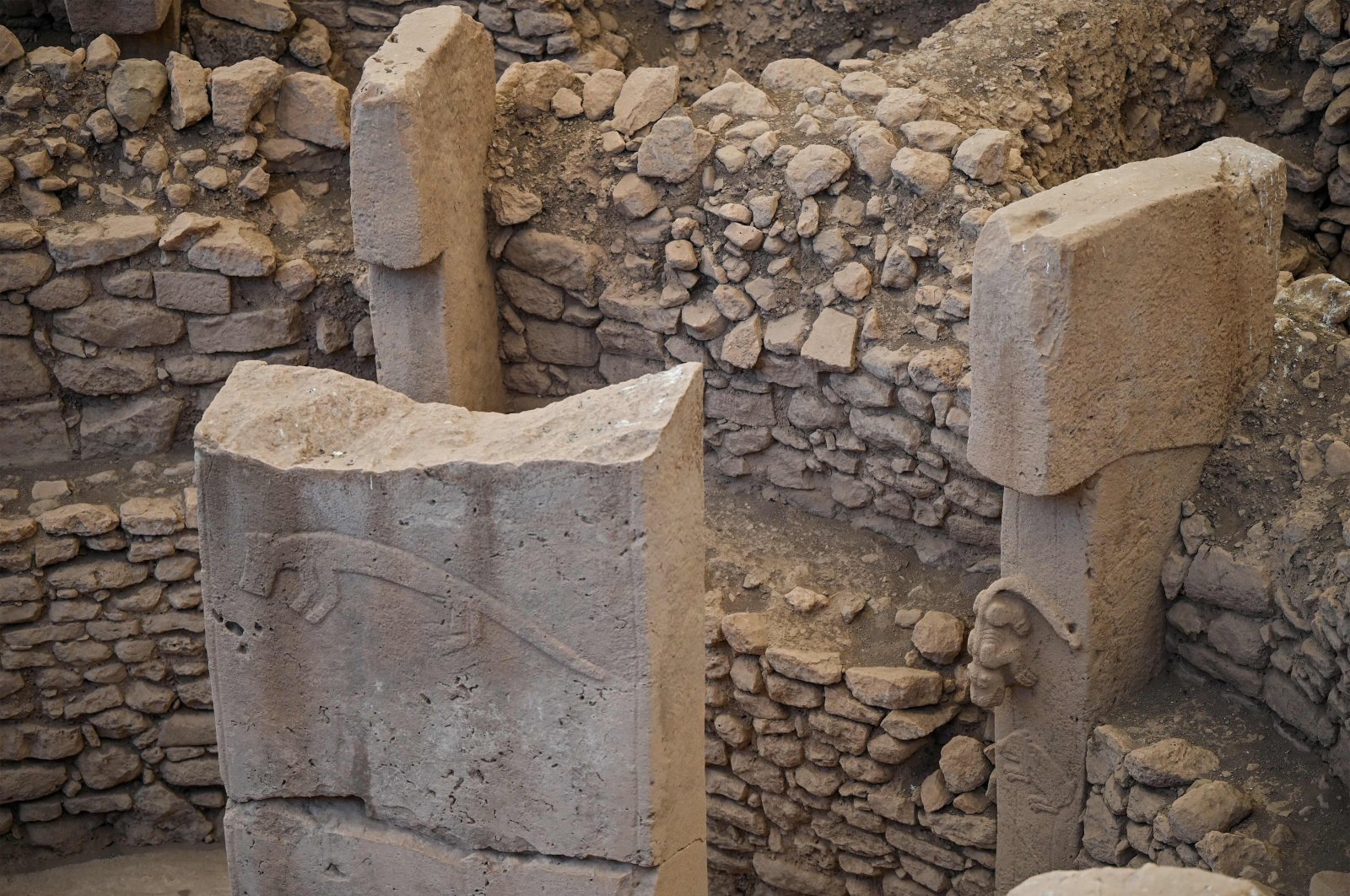 The picture shows pillars at the archaeological site of Göbeklitepe in Şanlıurfa, Turkey, May 18, 2022. (AFP Photo) 