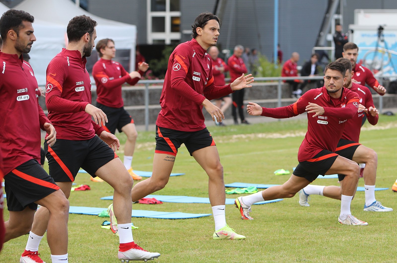 Turkey national team players train in Luxembourg ahead of their UEFA Nations League match, June 10, 2022. (IHA Photo)