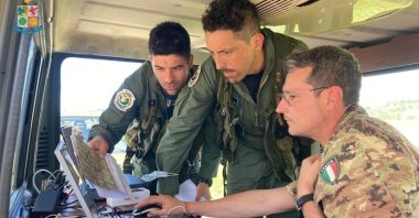 5 people were found dead after a helicopter crash in Italy, Ansa news agency said on Saturday, citing rescuers, and two passengers were still missing, Italy, June 11, 2022. (AA Photo via Italian Air Force)