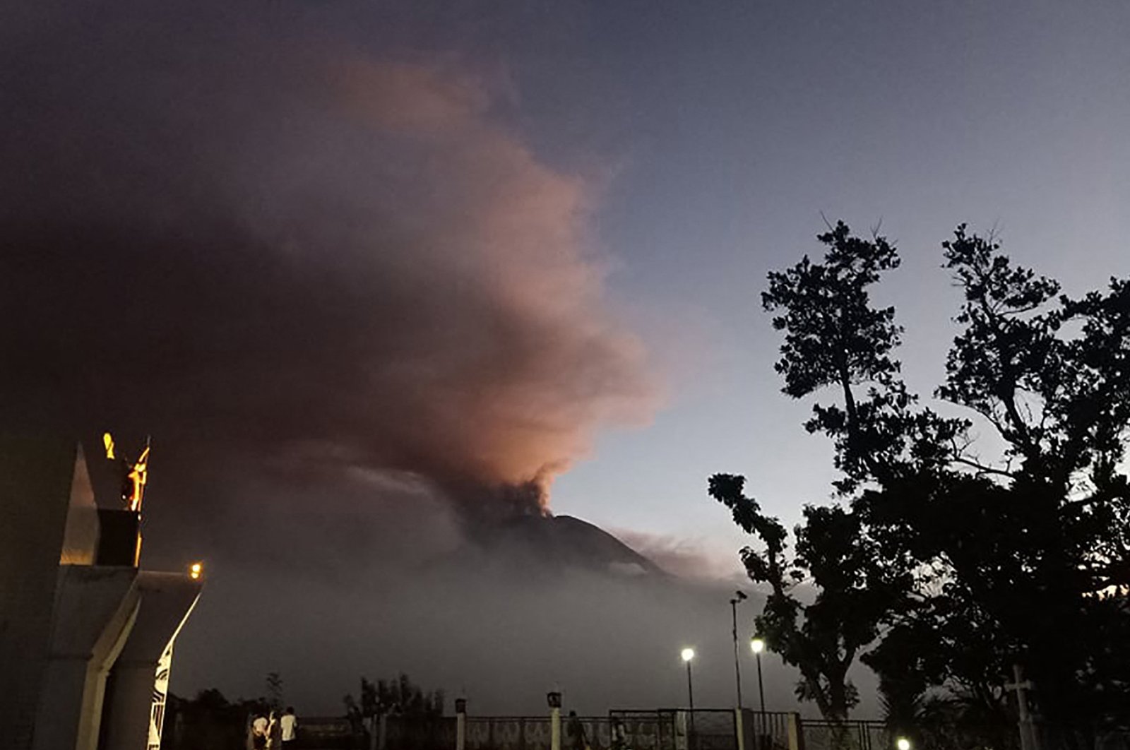 Bulusan volcano spewing ash as seen from Irosin town, Sorsogon province, south of Manila, Philippines, June 12, 2022. (AFP Photo)