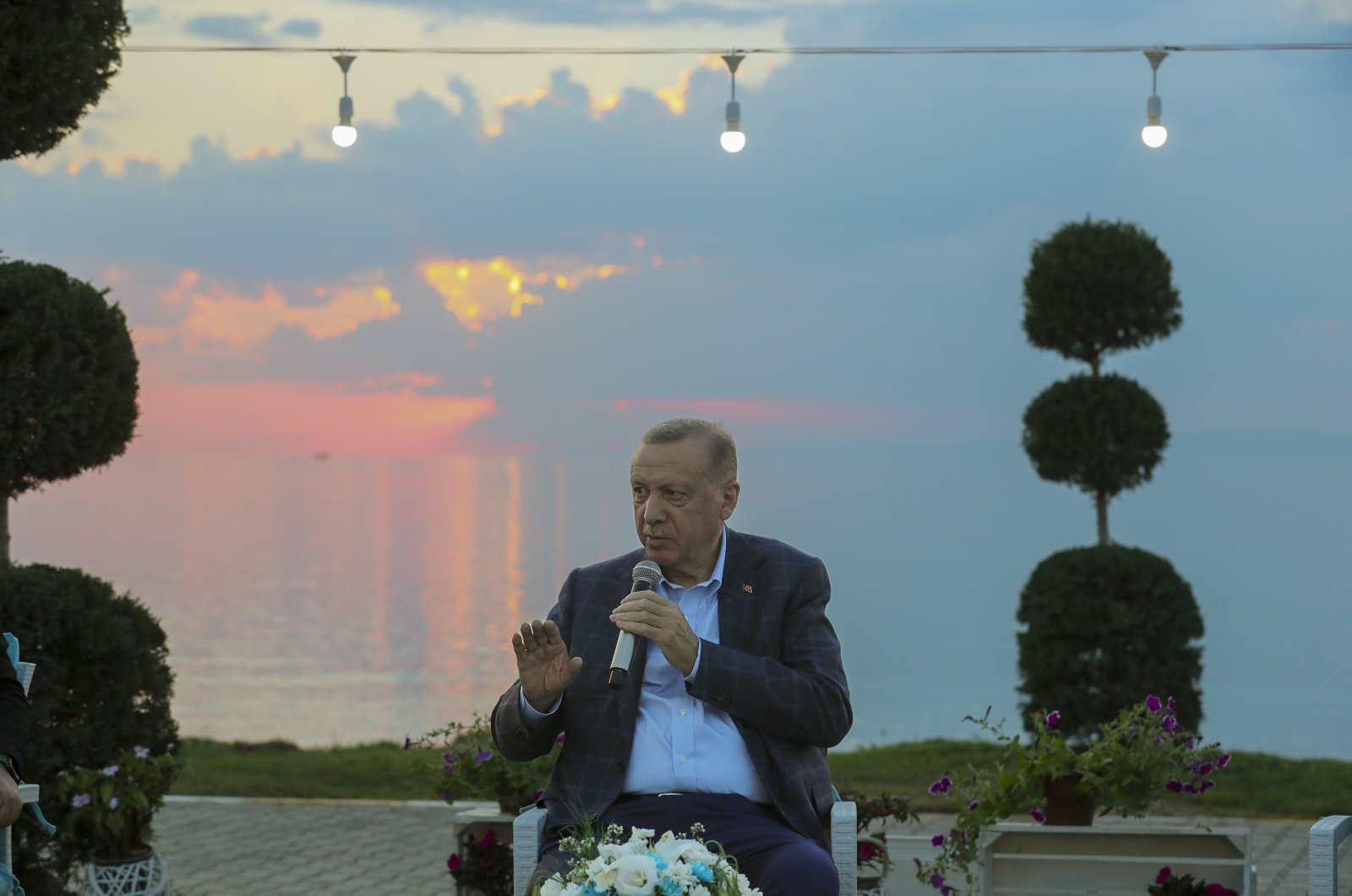 President Recep Tayyip Erdoğan speaks at a gathering of the youth in eastern Van province, Turkey, June 12, 2022. (AA Photo)