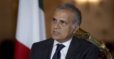 Italian Ambassador to Turkey Giorgio Marrapodi speaking to Anadolu Agency at the embassy, Ankara, Turkey, June 10, 2022. (AA Photo)