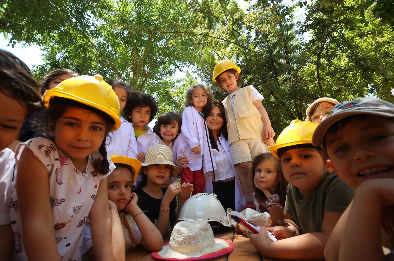 Children learn about being an archaeologist with physical recreation activities in a kindergarten, in Gaziantep, Turkey, June 12, 2022. (AA Photo)