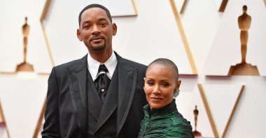 In this file photo taken on March 27, 2022, U.S. actor Will Smith and his wife actress Jada Pinkett Smith attend the 94th Oscars at the Dolby Theater in Hollywood, California, U.S. (AFP)