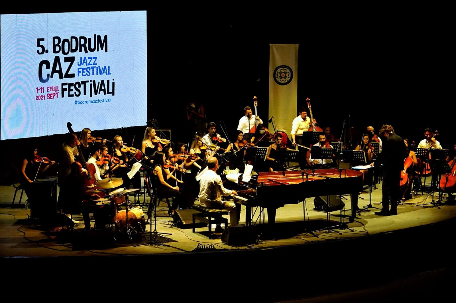 The ensemble performing at the 5th International Bodrum Jazz Festival, Bodrum, Turkey, Sept. 11, 2021. (Photo courtesy of Jazz Society of Turkey)