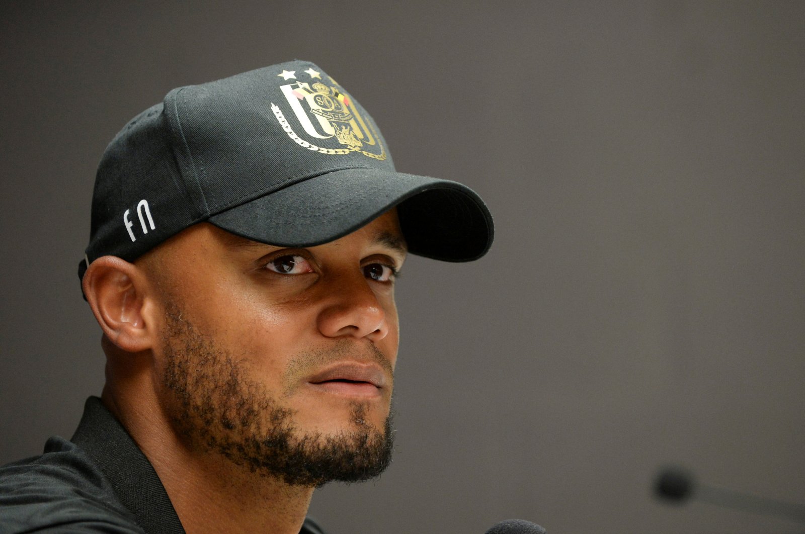 Vincent Kompany speaks at a press conference, Brussels, Belgium, Aug. 17, 2020. (Reuters Photo)