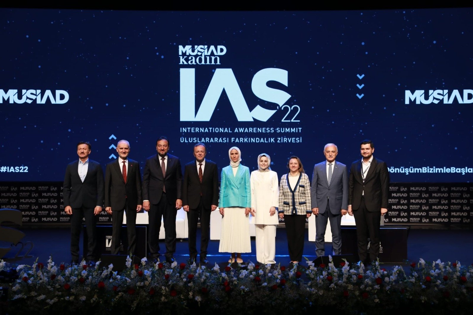 Officials pose for a photo on the sidelines of the International Awareness Summit 2022 (IAS’22), organized by MÜSIAD Women, in Istanbul, Turkey, June 14, 2022. (Courtesy of MÜSIAD)