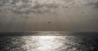 A Griffin HAR2 helicopter from Britain&#039;s Akrotiri multi-role 84 Squadron takes part in a fire rescue drill at the Sovereign Base Area of Akrotiri, a British overseas territory, 10 kilometers west of Limassol, the island of Cyprus, Feb. 8, 2017. (AFP File Photo)