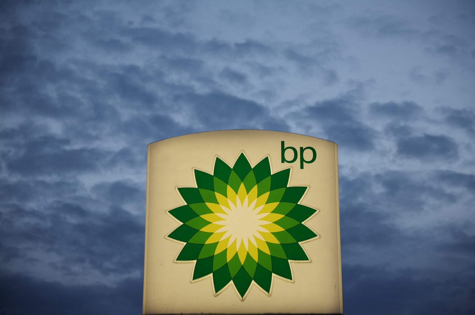 The logo of British Petroleum BP is seen at a petrol station in Pienkow, Poland, June 8, 2022. (Reuters Photo)