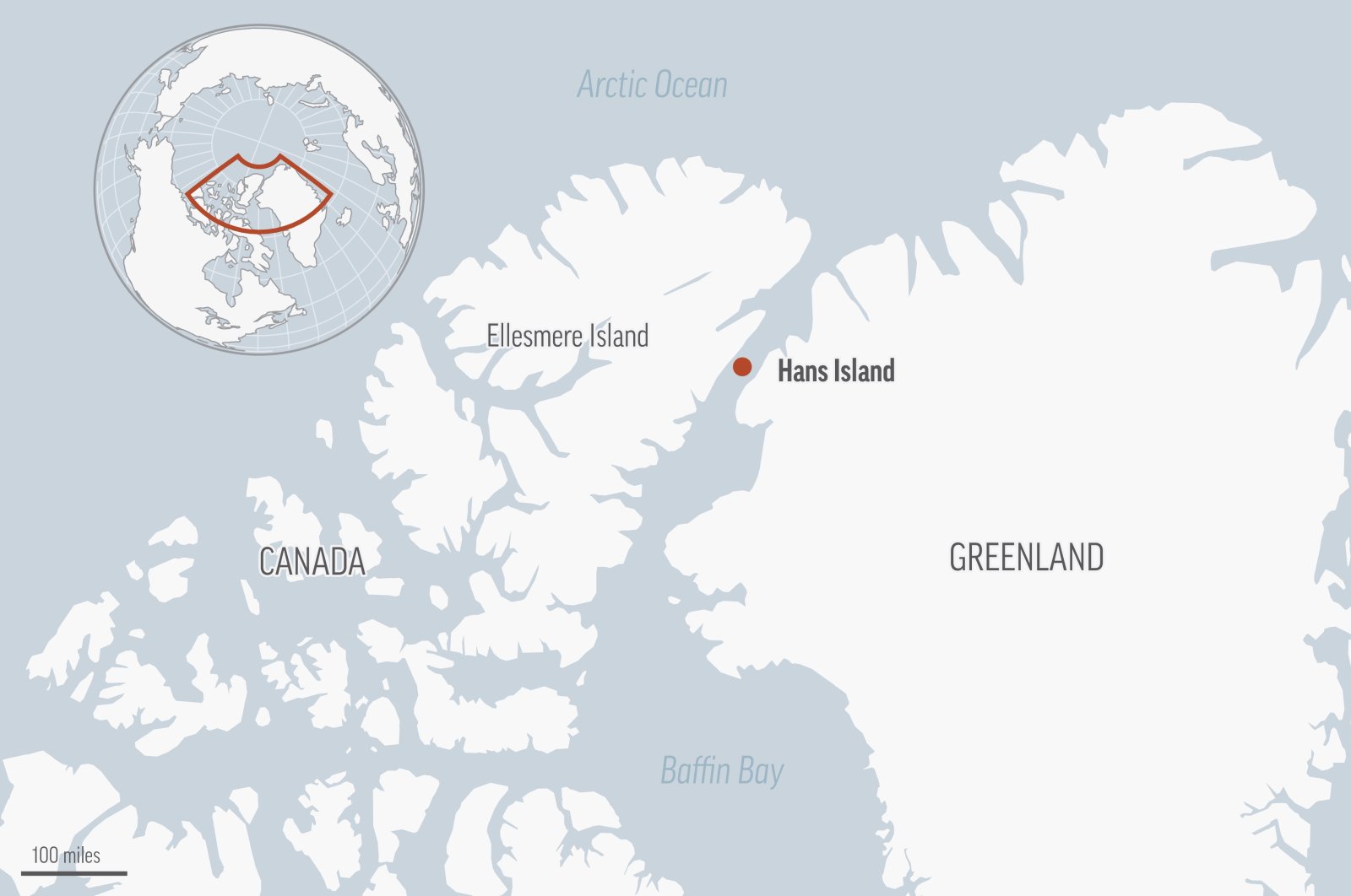 A decades-old dispute between Denmark and Canada over a tiny, barren and uninhabited rock in the Arctic has come to an end. (AP Photo)