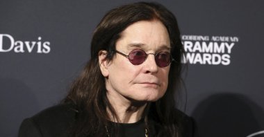 Ozzy Osbourne arrives at the pre-Grammy gala and salute to industry icons at the Beverly Hilton Hotel on Saturday, Jan. 25, 2020, in Beverly Hills, California, U.S. (AP)
