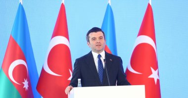 Deputy Foreign Minister Yavuz Selim Kıran speaking in Shusha, Azerbaijan, June 15, 2022 (AA Photo)