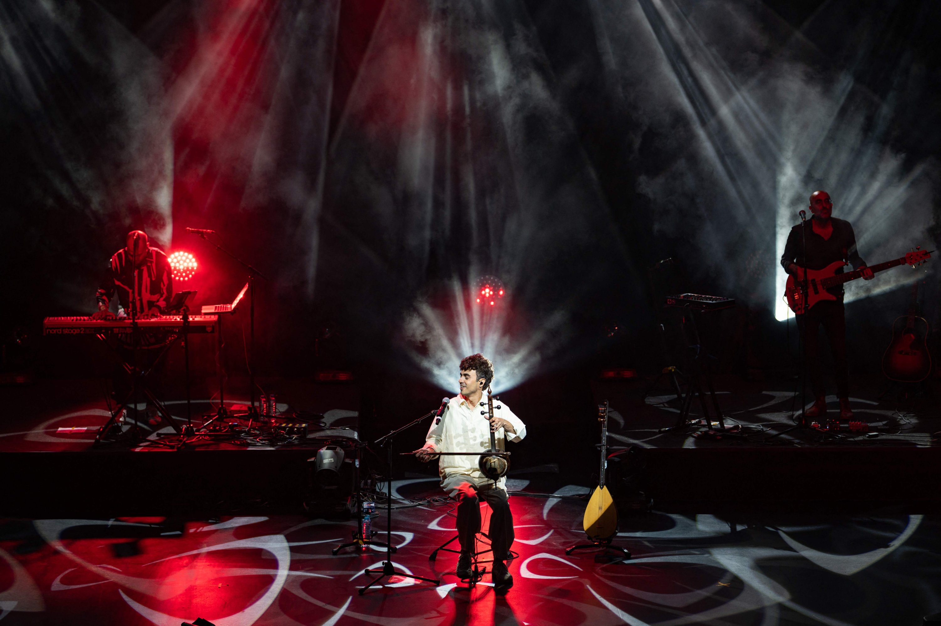 Mark Eliyahu performs on stage during Harbiye Open Air Concert in Istanbul, June 13, 2022. (AFP)