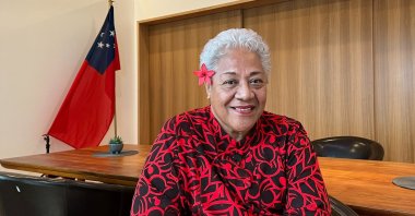 Samoan Prime Minister Fiame Naomi Mata'afa poses at Samoan Consulate General in Auckland, New Zealand, June 17, 2022. (Reuters Photo)