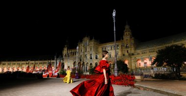 Models present outfits by Christian Dior during a cruise show to unveil the 2023 collection, in Seville, Spain, June 16, 2022. (Reuters Photo)