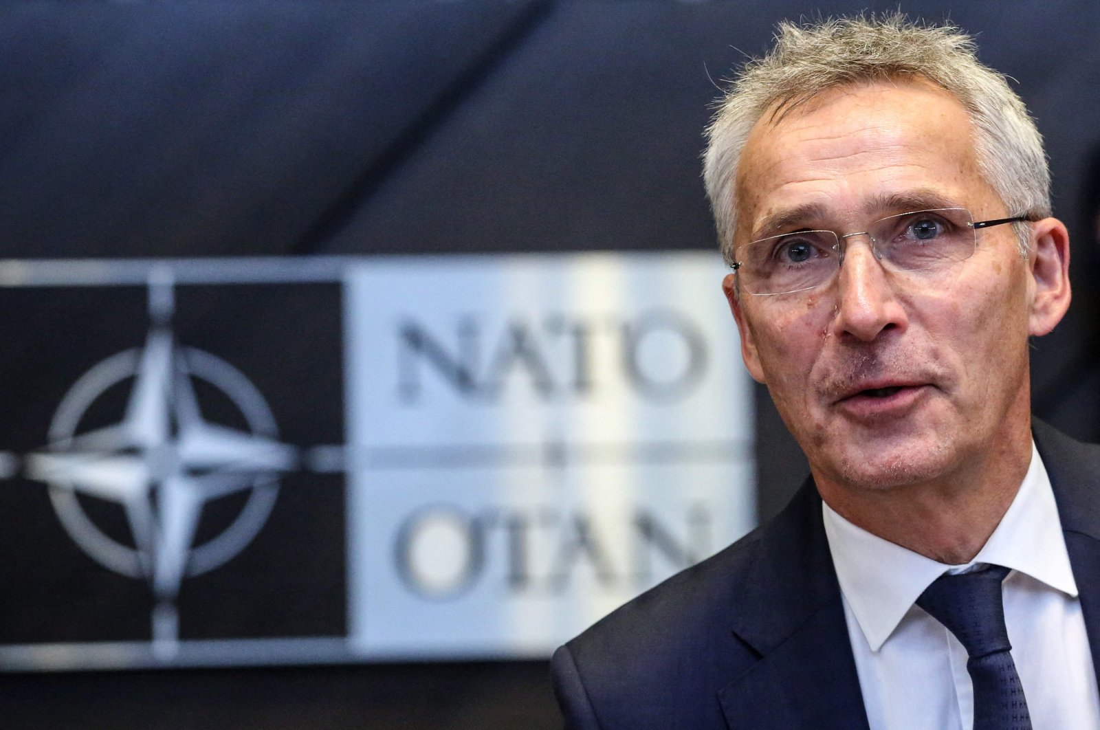 North Atlantic Treaty Organization (NATO) Secretary General Jens Stoltenberg looks on  before the start of the  second day of a NATO Defence Ministers' meeting at the NATO headquarters in Brussels on June 16, 2022. (Photo by Valeria Mongelli / AFP)