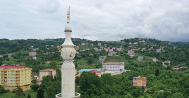 A view of the minaret in Eynesil, Giresun, northern Turkey, June 19, 2022. (AA PHOTO)