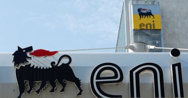 The logo of Italian energy company Eni is seen at a gas station in Rome, Italy, Sept. 30, 2018. (Reuters Photo)