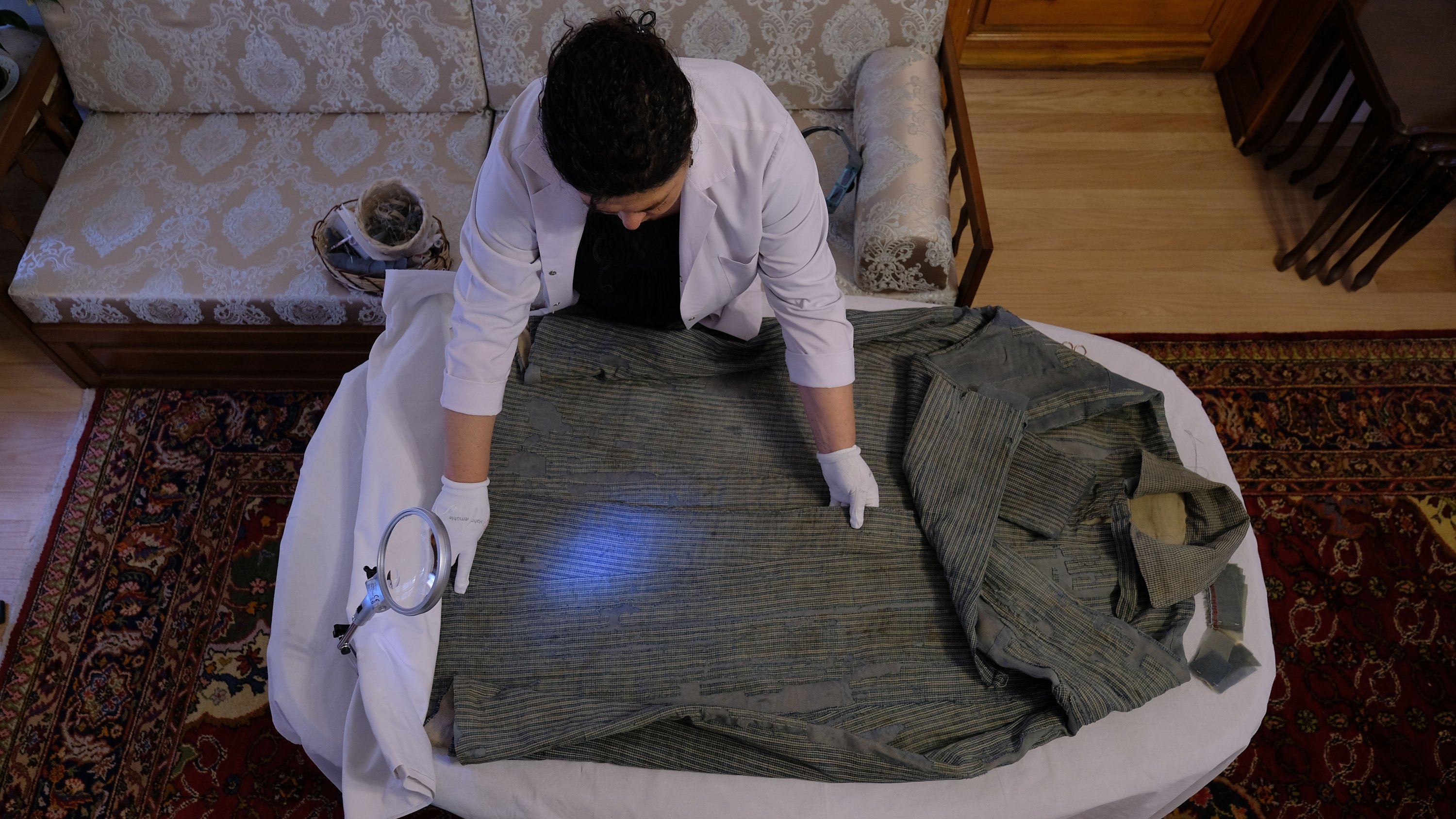 The clothes of Mevlana Jalaluddin Rumi kept in special boxes for years have come to light for restoration work, Konya, Turkey, June 18, 2022. (DHA Photo)