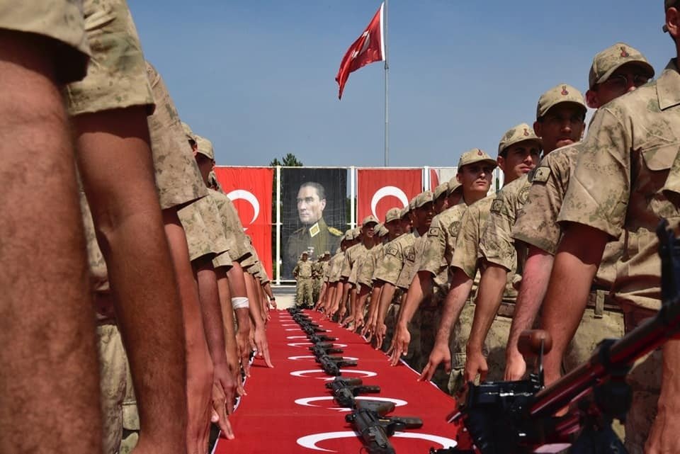 Conscripts attend a ceremony in Bilecik, western Turkey, June 3, 2022. (İHA PHOTO)
