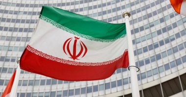 The Iranian flag waves in front of the International Atomic Energy Agency (IAEA) headquarters, in Vienna, Austria, May 23, 2021. (Reuters Photo)