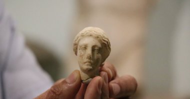 A view from the female figure unearthed from the ancient city of Tyana, Niğde, central Turkey, June 20, 2022. (AA) 