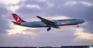 A Turkish Airlines Airbus A330 wide-body aircraft is seen landing at Amsterdam Schiphol Airport, the Netherlands, Jan. 5, 2022. (Reuters Photo)