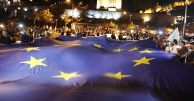 People attend "March for Europe" in support of the country's membership in the European Union, in Tbilisi, Georgia, June 20, 2022. (EPA Photo)