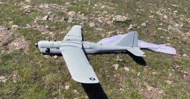 An unmanned aerial vehicle (UAV), which is believed to belong to Russia, crashed in the rural area of ​​the Kürtün district of Turkey's Black Sea Gümüşhane province, Turkey, June 22, 2022. (İHA Photo)
