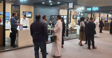 Visitors are seen near the Turkey pavilion at the Cityscape Qatar exhibition, Doha, Qatar, June 21, 2022. (AA Photo)