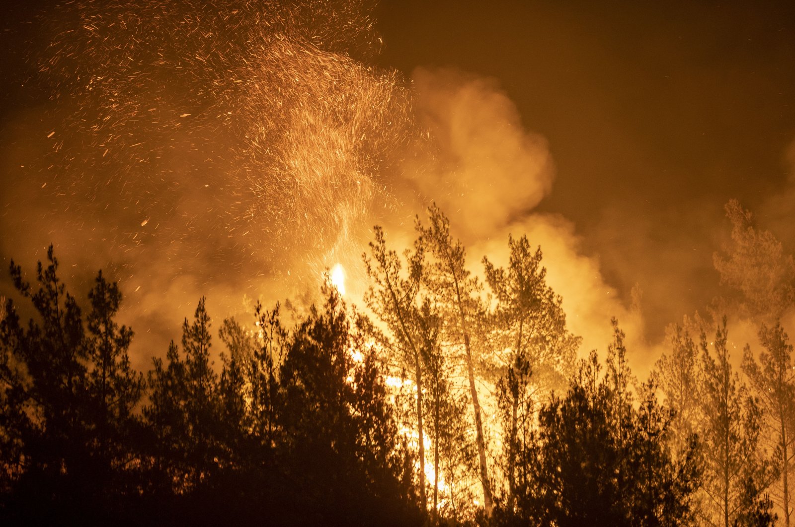 A view of the forest fire in Marmaris, Muğla, southwestern Turkey, June 22, 2022. (AA PHOTO)
