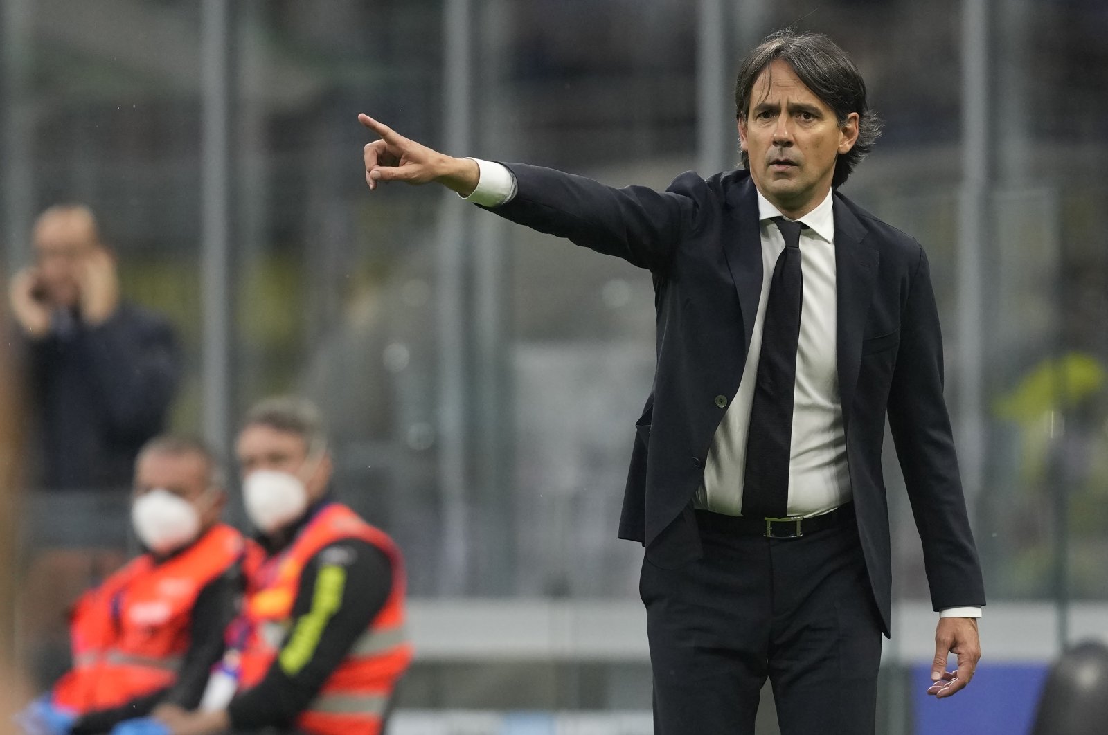 Inter Milan&#039;s head coach Simone Inzaghi during a Serie A match against Empoli, Milan, Italy, May 6, 2022. (AP Photo)