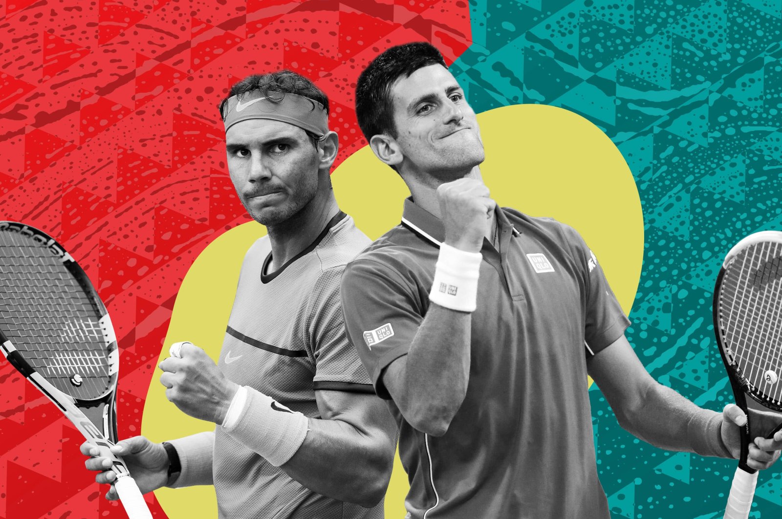 This photo illustration shows Rafa Nadal (L) and Novak Djokovic. (Illustration by Büşra Öztürk)