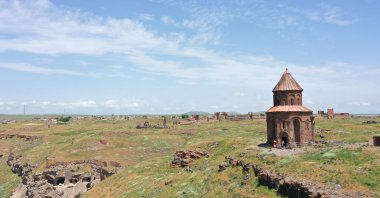 A view from the church of St. Gregory of the Abughamrents, Ani, Kars, northeastern Turkey, June 22, 2022. (AA Photo)