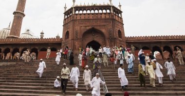 Muslims leave after offering Friday noon prayer at the Jama Masjid in New Delhi, India, June 17, 2022. (AFP Photo)