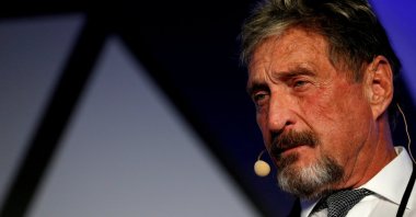 John McAfee, the founder of McAfee Antivirus, speaks at the Malta Blockchain Summit in St Julian's, Malta, Nov. 1, 2018. (Reuters Photo)