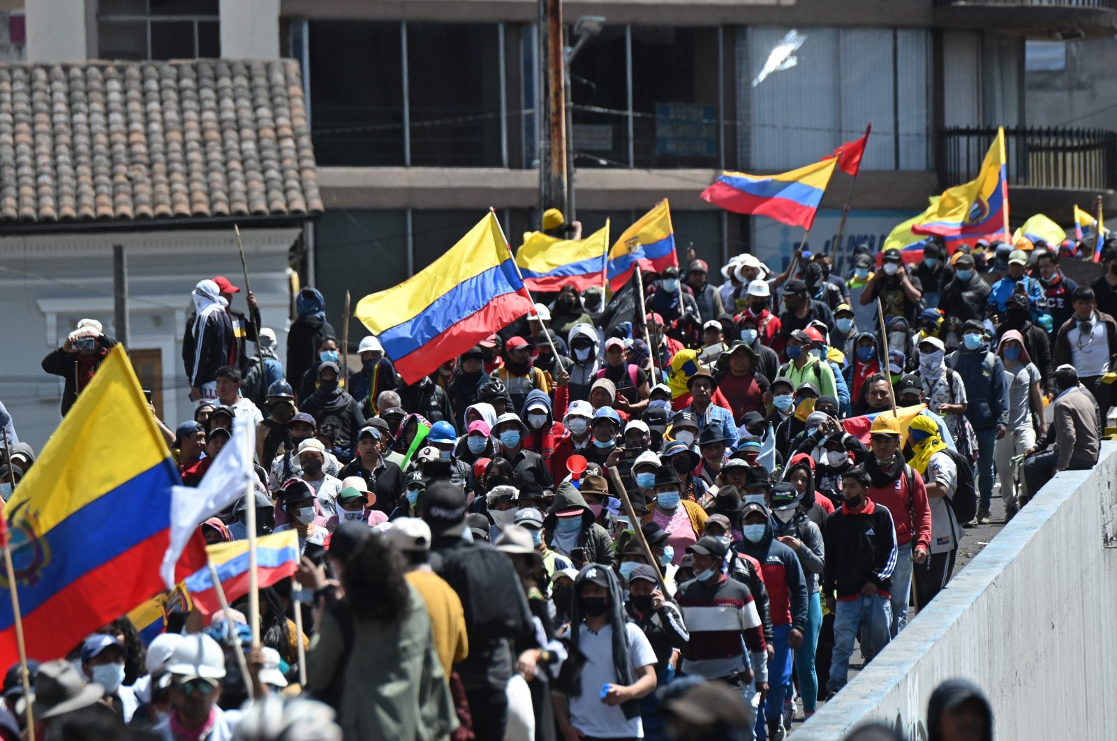 Indigenous people march amid protests against the government, in Quito, Ecuador, June 23, 2022. (AFP Photo)