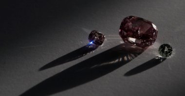 Polished diamonds are pictured at the polishing affiliate of Russian diamond producer Alrosa, Moscow, Russia, Feb. 12, 2018. (Reuters Photo)