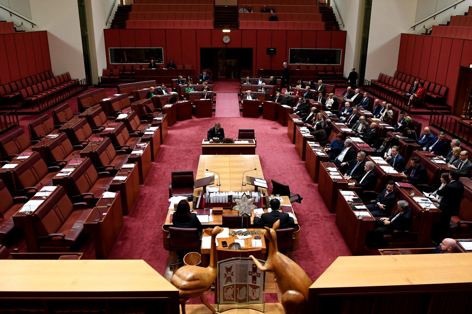 Senators vote and pass the Treasury Laws Amendment Bill 2019, in the Senate at Parliament House in Canberra, Australia, July 4, 2019. (Getty File Photo)