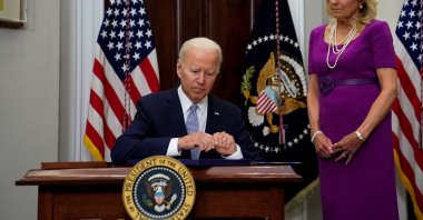 U.S. President Joe Biden prepares to sign a bipartisan federal bill on gun safety into law from the Roosevelt Room at the White House, in Washington, U.S., June 25, 2022. (Reuters Photo)