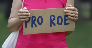 Protesters display their pro-abortion signs on June 24, 2022, at North Straub Park in St. Petersburg, Florida, U.S. (AP Photo)
