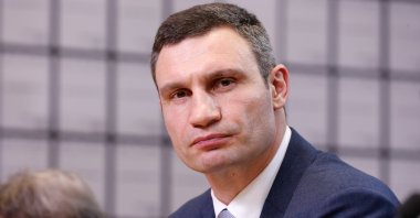 Ukrainian opposition leader Vitali Klitschko attends a press conference in Berlin, Germany, Feb. 17, 2014. (Alamy Photo via Reuters)
