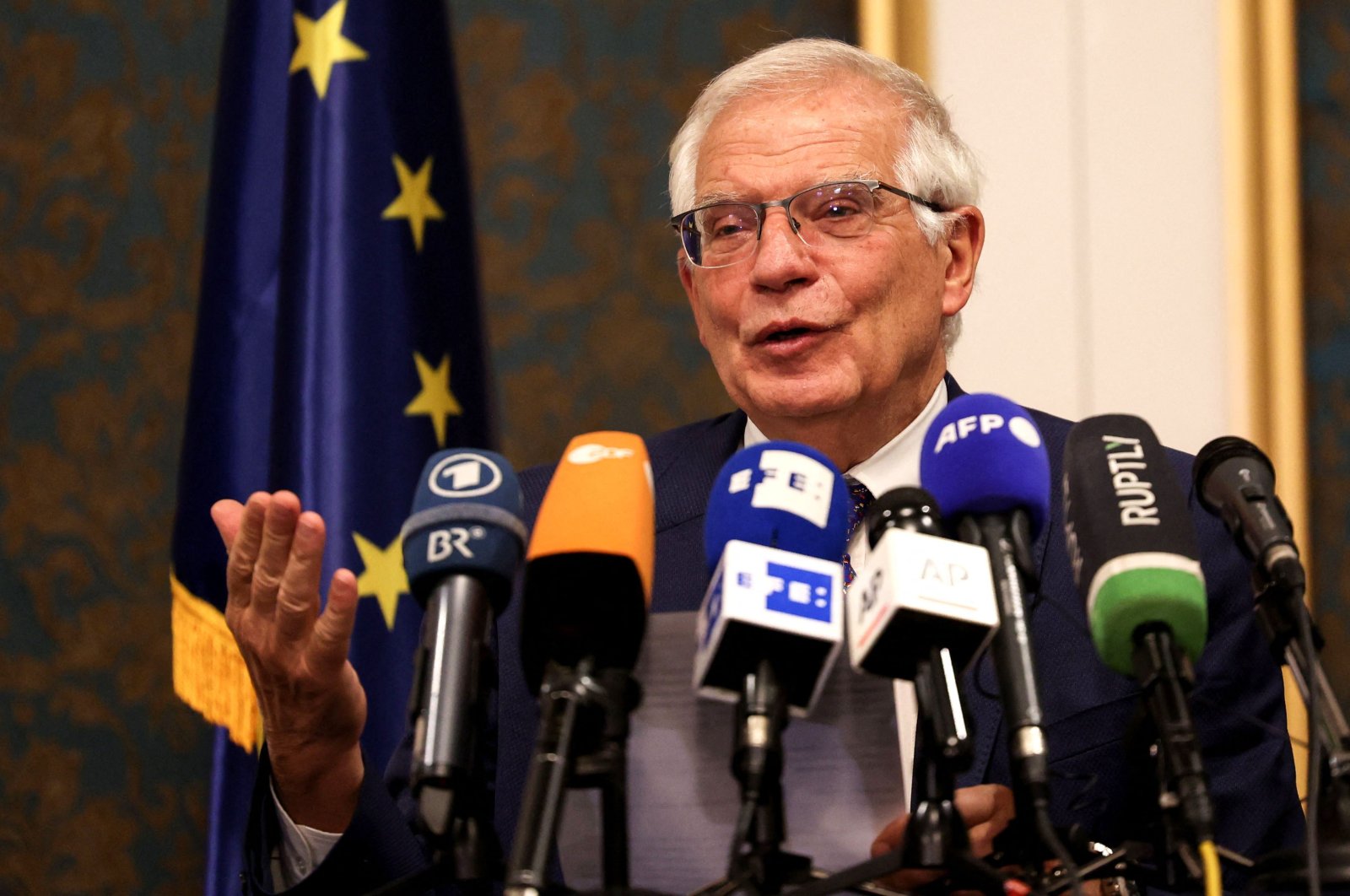 High Representative of the EU for Foreign Affairs and Security Policy Josep Borrell gives a press conference in the capital Tehran, Iran, June 25, 2022. (AFP Photo)
