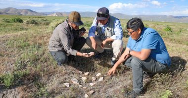 Turkish and Mongolian scientists conduct archaeological surveys on the Çaldıran Plain, Van, eastern Turkey, July 24, 2022. (AA Photo)