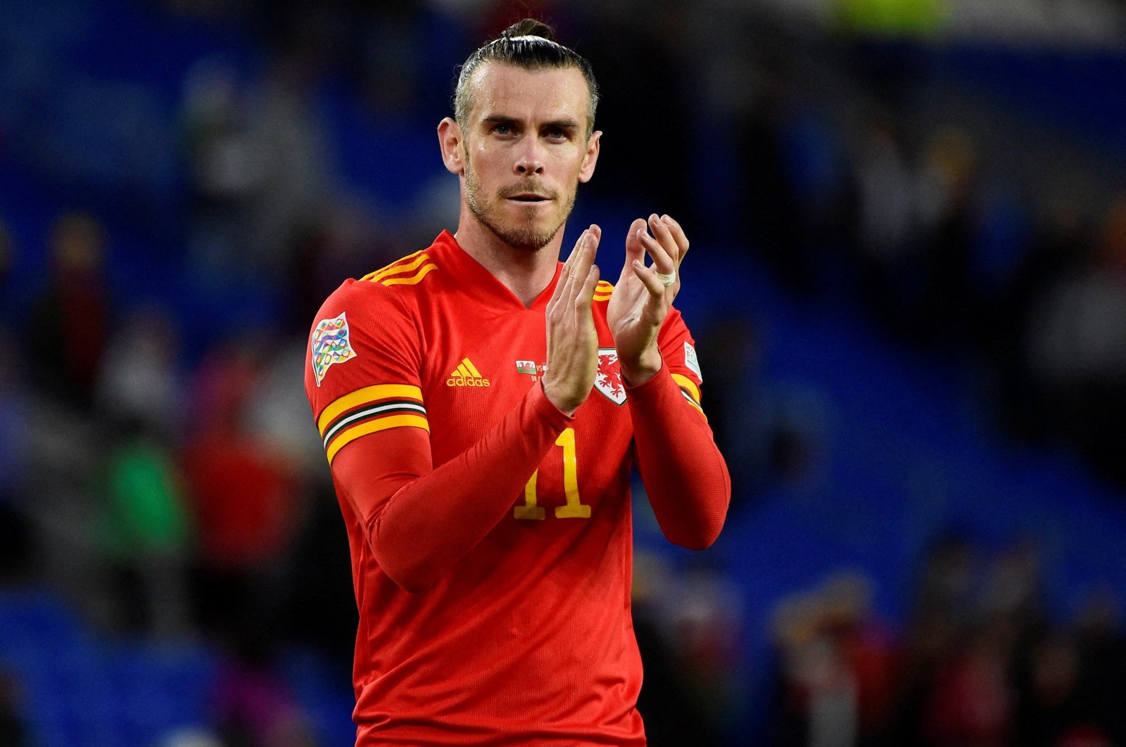 Wales&#039; Gareth Bale applauds fans after Nations League match against the Netherlands, Cardiff, Wales, June 8, 2022. (Reuters Photo)