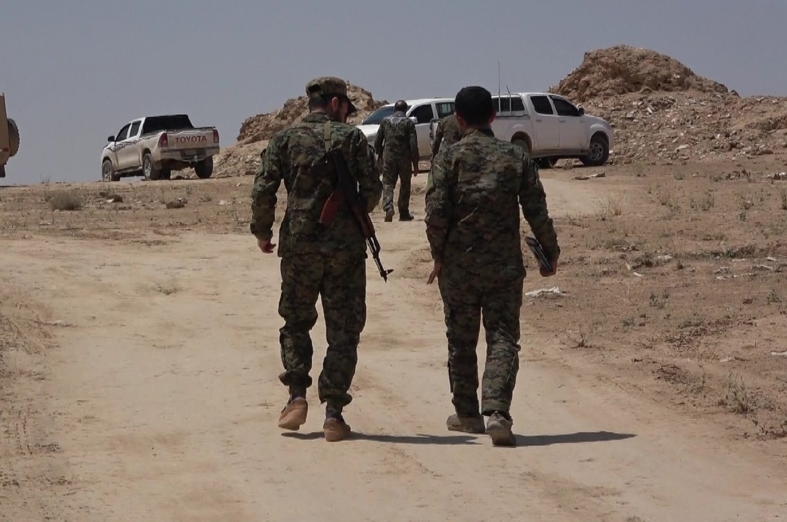 YPG terrorists are seen in Manbij, Syria, June 7, 2022 (AA Photo)