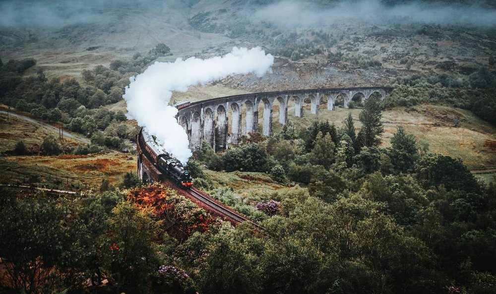Glenfinnan Viaduct railway in Inverness, Scotland. (Shutterstock Photo)