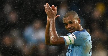 Man City's Fernandinho reacts after a FA Cup match against Burnley, Manchester, England, Jan. 26, 2019. (AFP Photo)